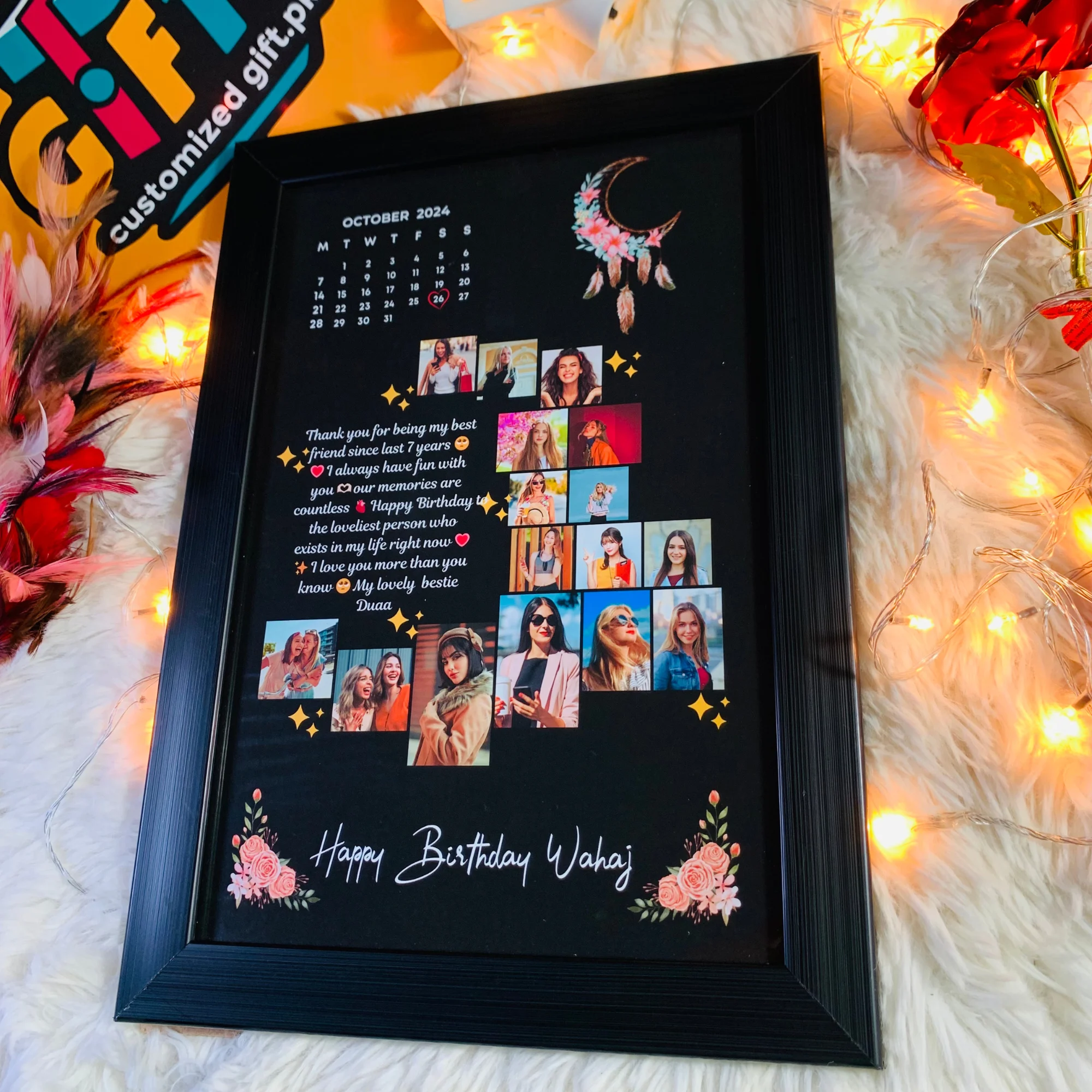 Customized photo Frame - Personalized Frame - Birthday Frame - Anniversary frame - Gifts (25) Beautiful Customized Frame for Birthday - Birthday gift - Customized gift - Image 1