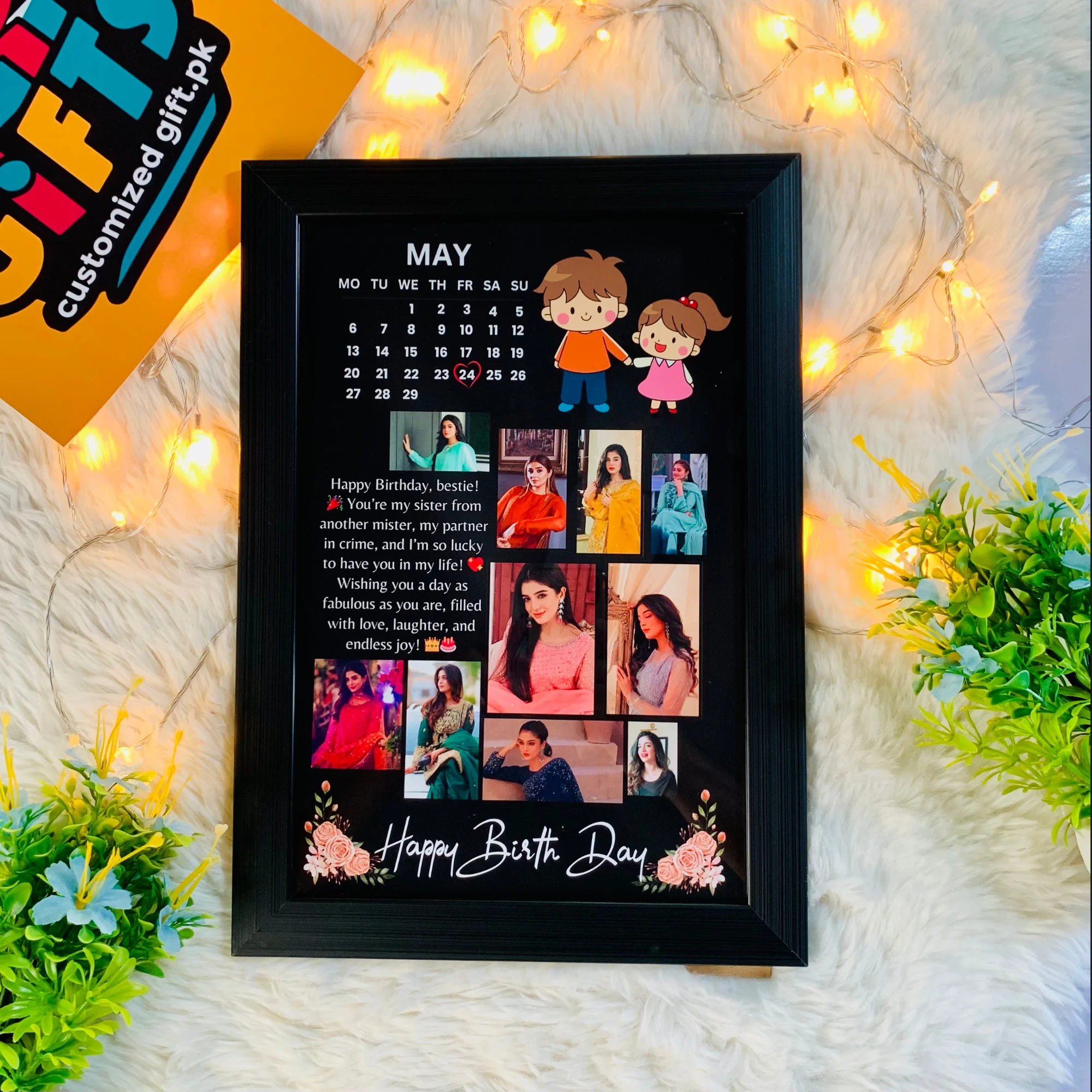 Customized photo Frame - Personalized Frame - Birthday Frame - Anniversary frame - Gifts (3) Beautiful Customized Frame for BirthDay - Best Gift for Birthday - Image 1