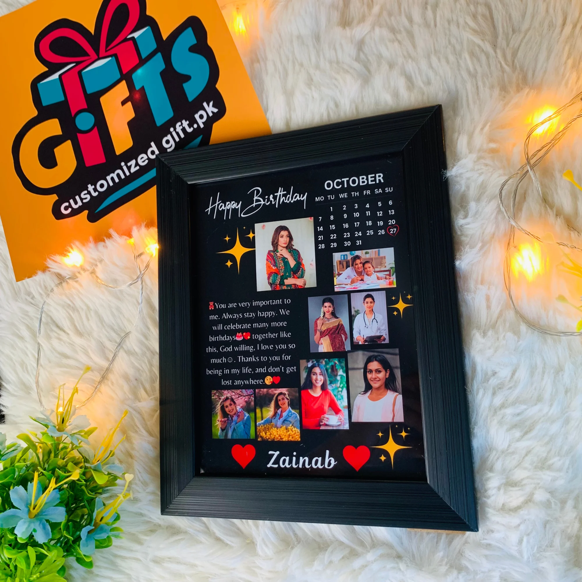 Customized photo Frame - Personalized Frame - Birthday Frame - Anniversary frame - Gifts (7) Beautiful Customized Frame for Birthday - Birthday gift - Customized gift - Image 1